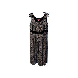 Woman Within Dress Womens 1X 22/24 Black White Geo Sleeveless Maxi A-Line Flowy